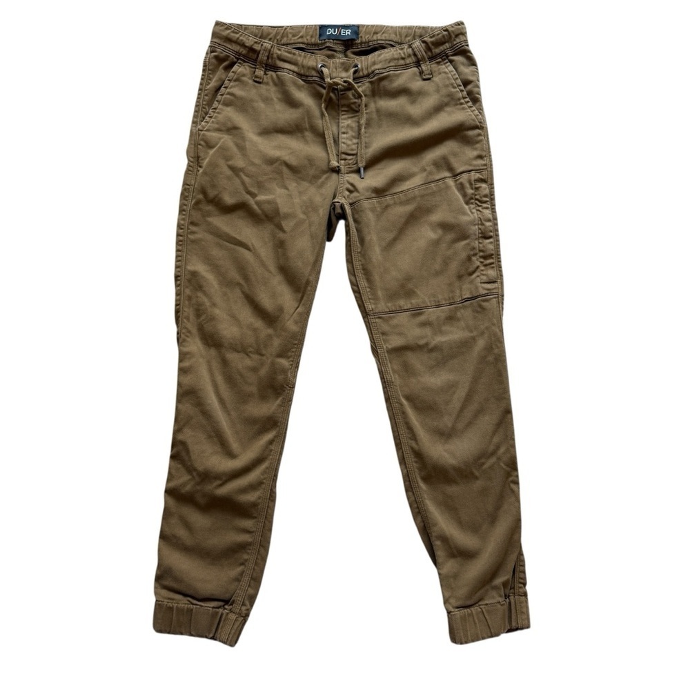 DU/ER Men's Beige No Sweat Cargo Tan Jogger Pants Slim Fit Size 30 Outdoor Work